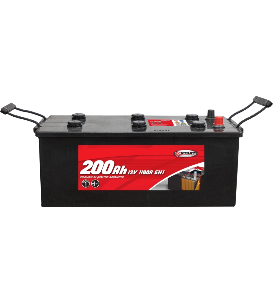 Batteria per autocarro e trattori 200ah 12v 1050a polo positivo sinistro